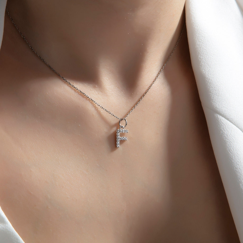 Gold Birthstone Initial CZ Pendant