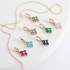 Gold Clover Birthstone Pendant