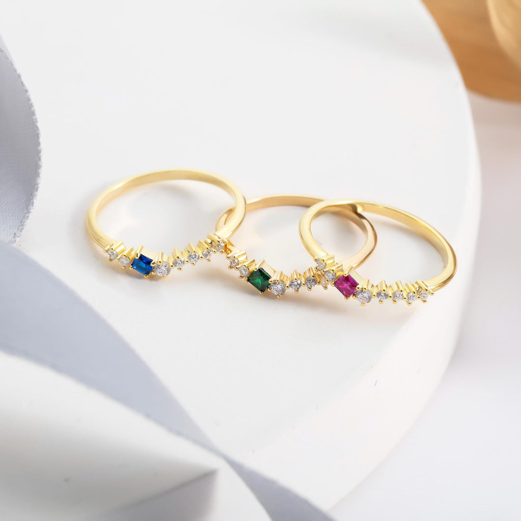 Gold Cluster Birthstone Ring