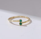 Duo Gold Couple Birthstone Ring