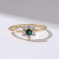 Gold Flower Birthstone Ring