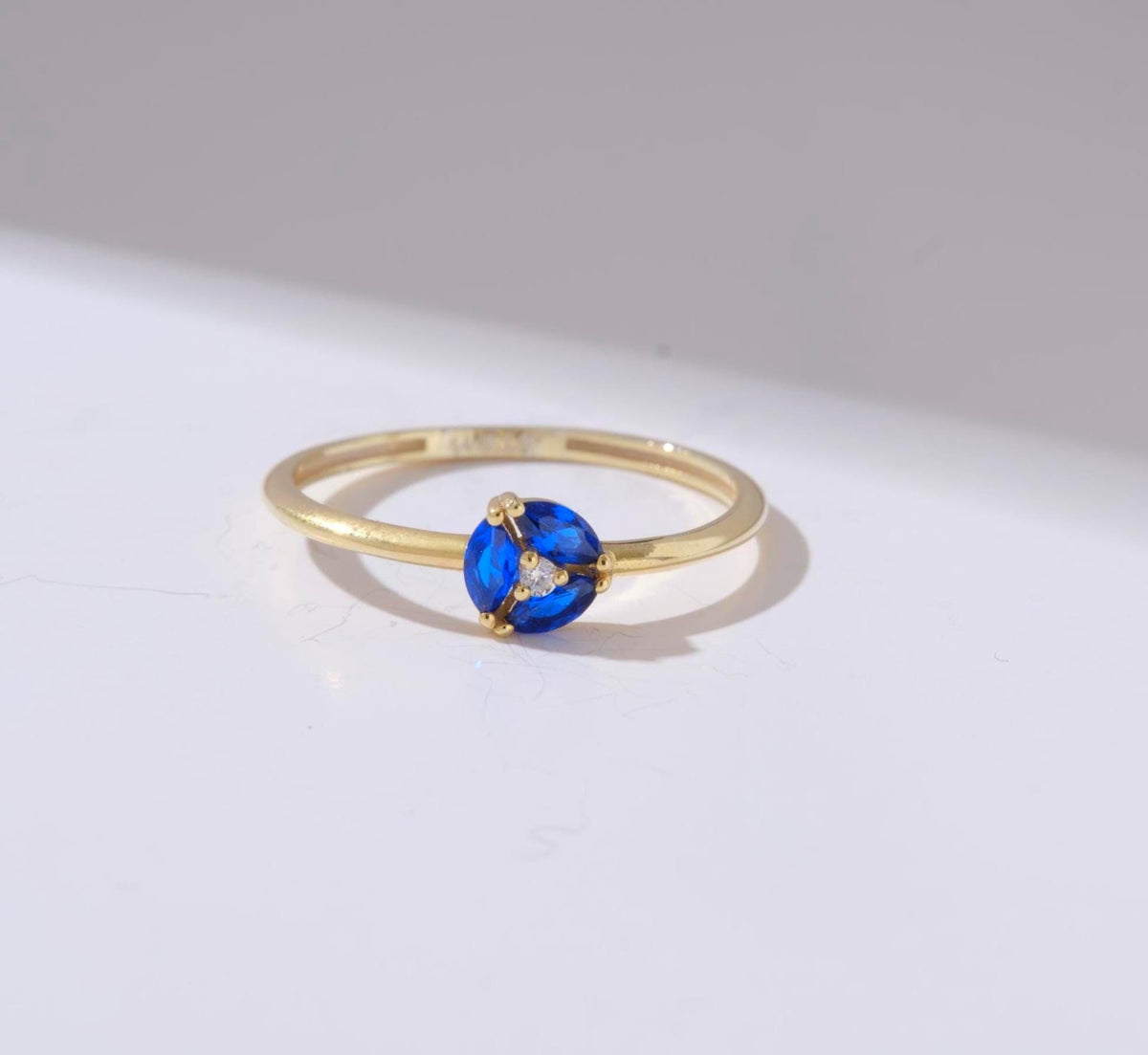 Trio Gold Birthstone Ring