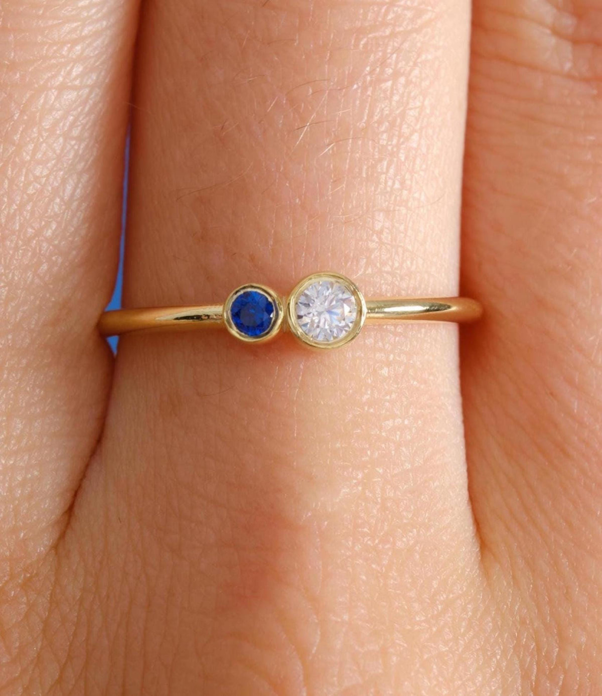 Couple Gold Birthstone Ring
