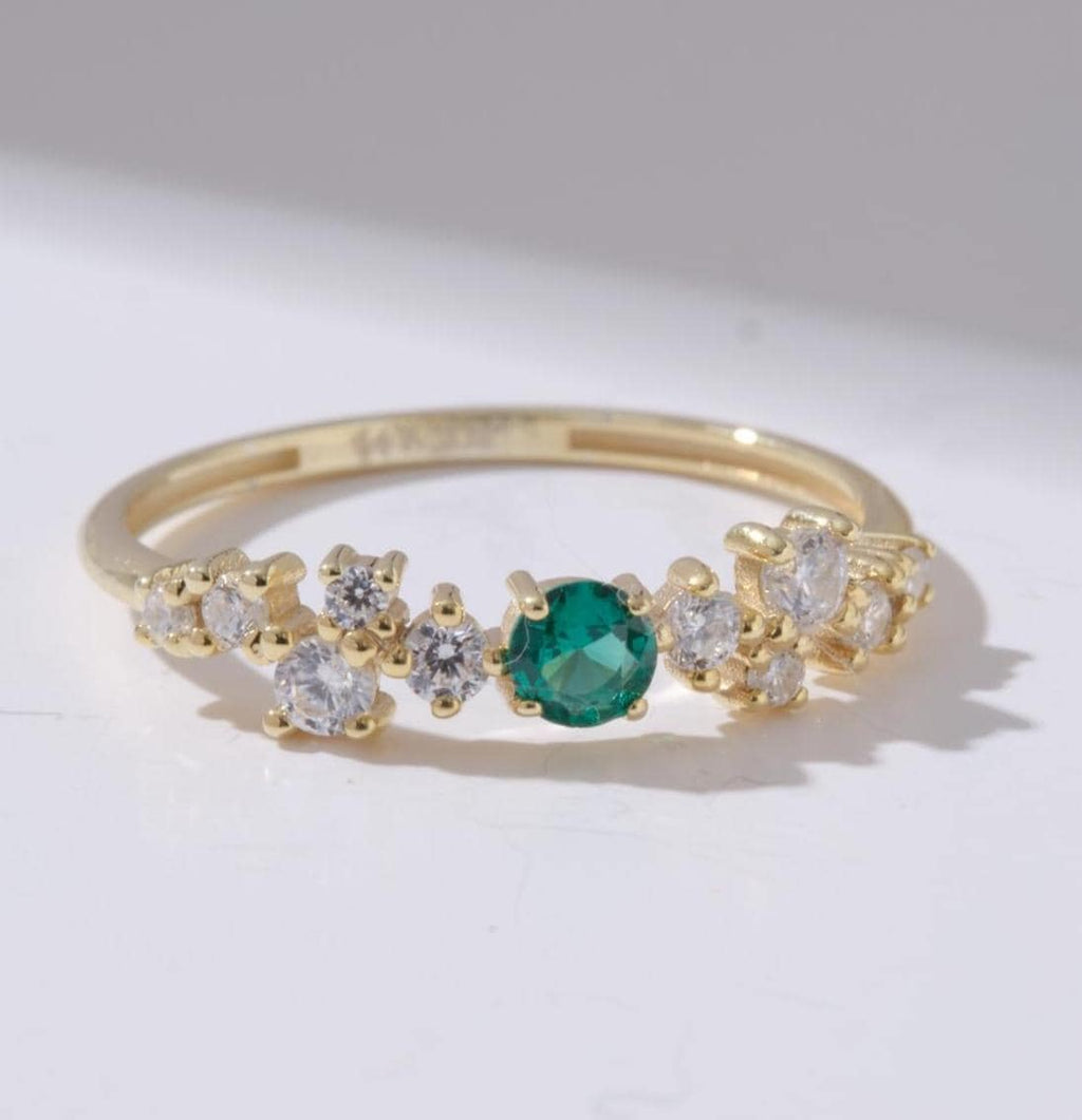 Oval Center Stone Gold Birthstone Ring