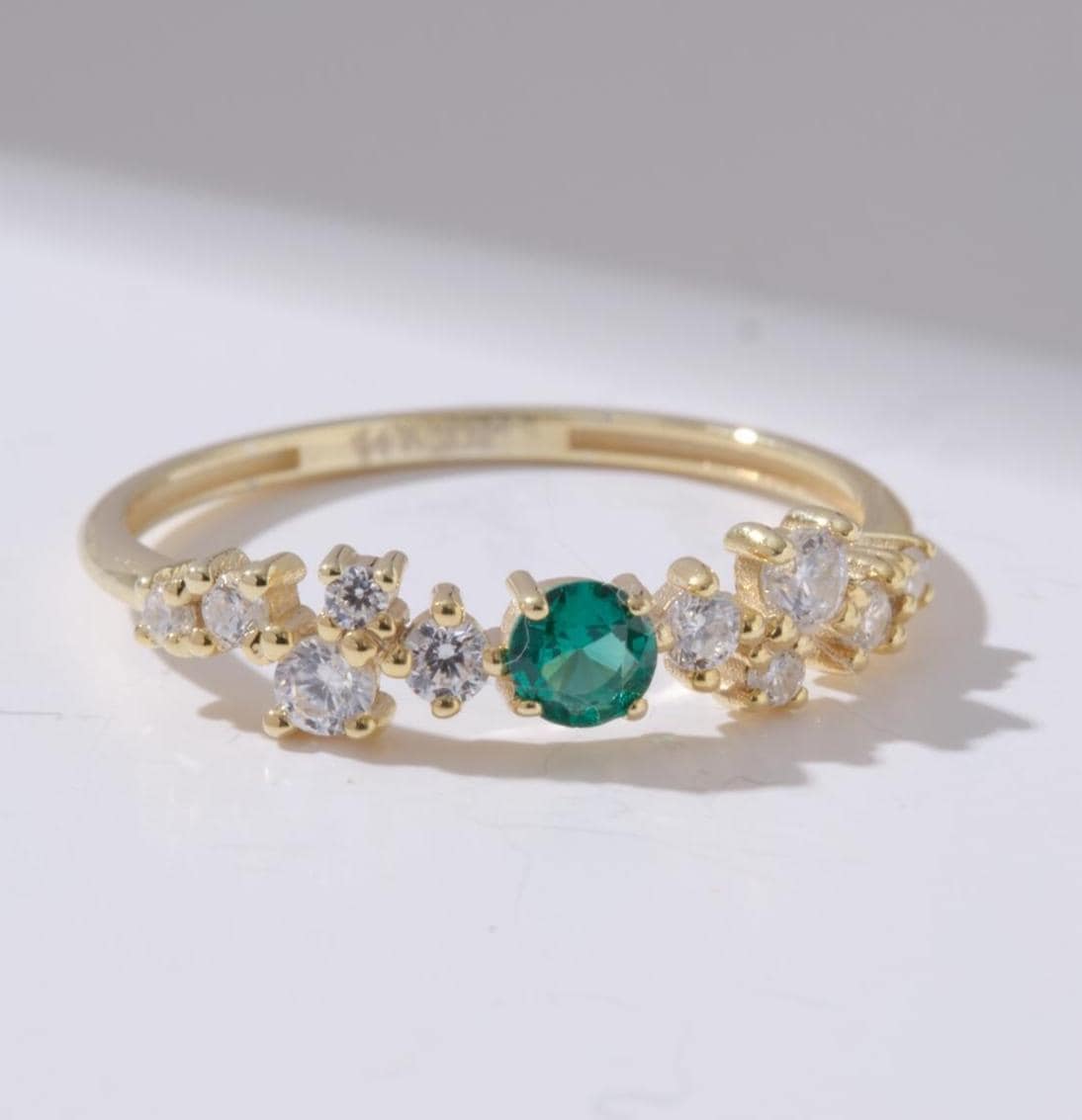 Oval Center Stone Gold Birthstone Ring