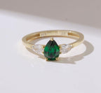 Round Cute Side Stone Gold Birthstone Ring