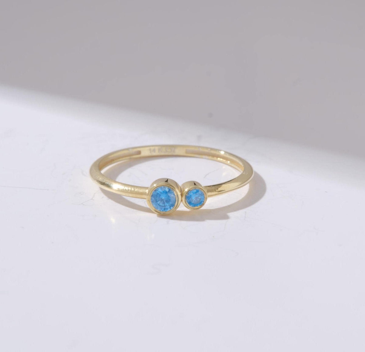 Couple Gold Birthstone Ring