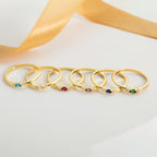 Dainty Center Stone Gold Birthstone Ring