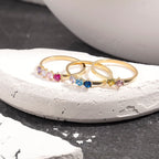 3mm Gold Birthstone Ring