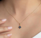 Gold Clover Birthstone Pendant