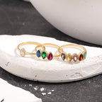 Pear Cut Gold Birthstone Ring