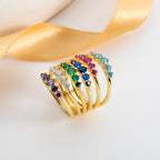 5 Stone Gold Birthstone Ring