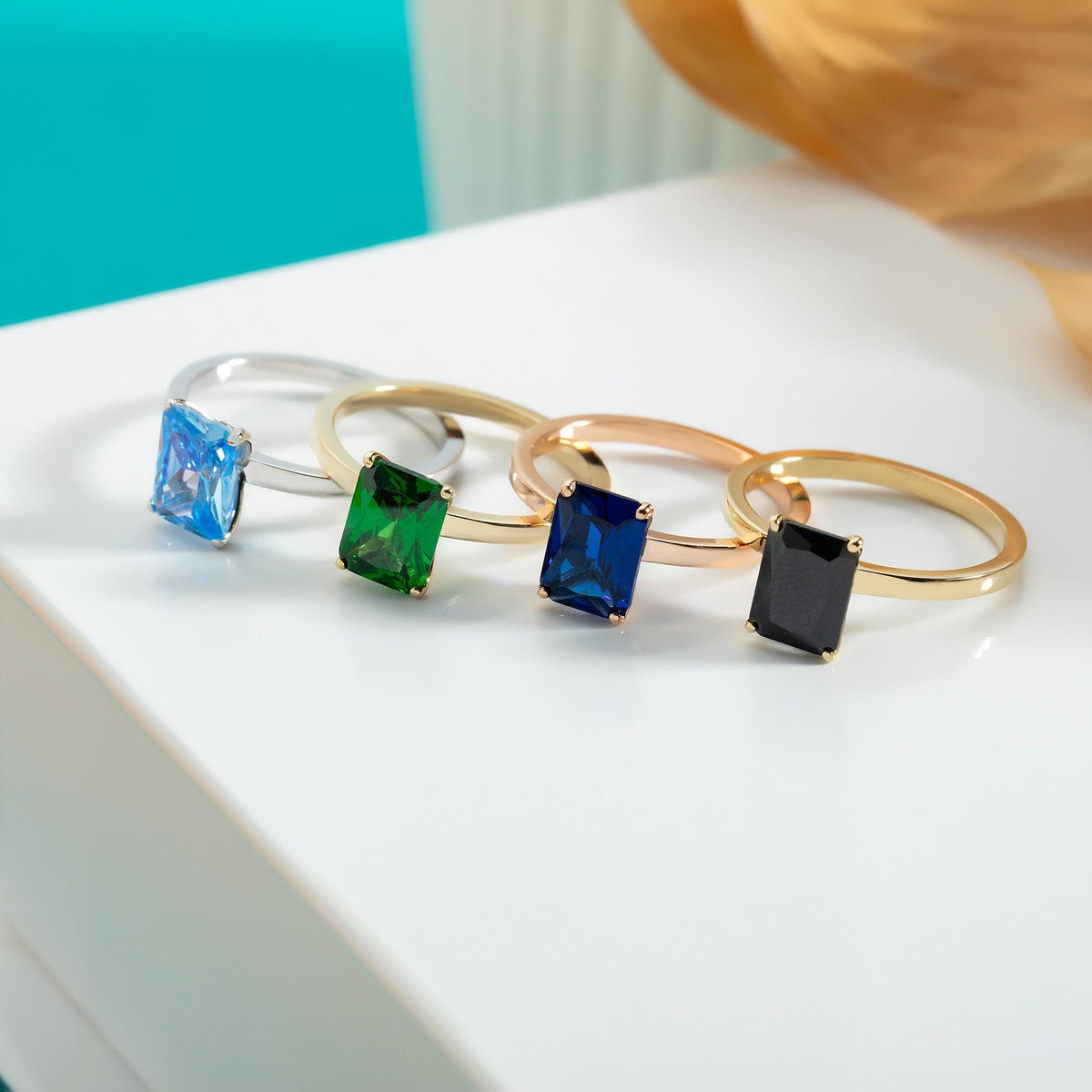Single Stone Gold Birthstone Ring