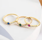 Gold Cluster Birthstone Ring