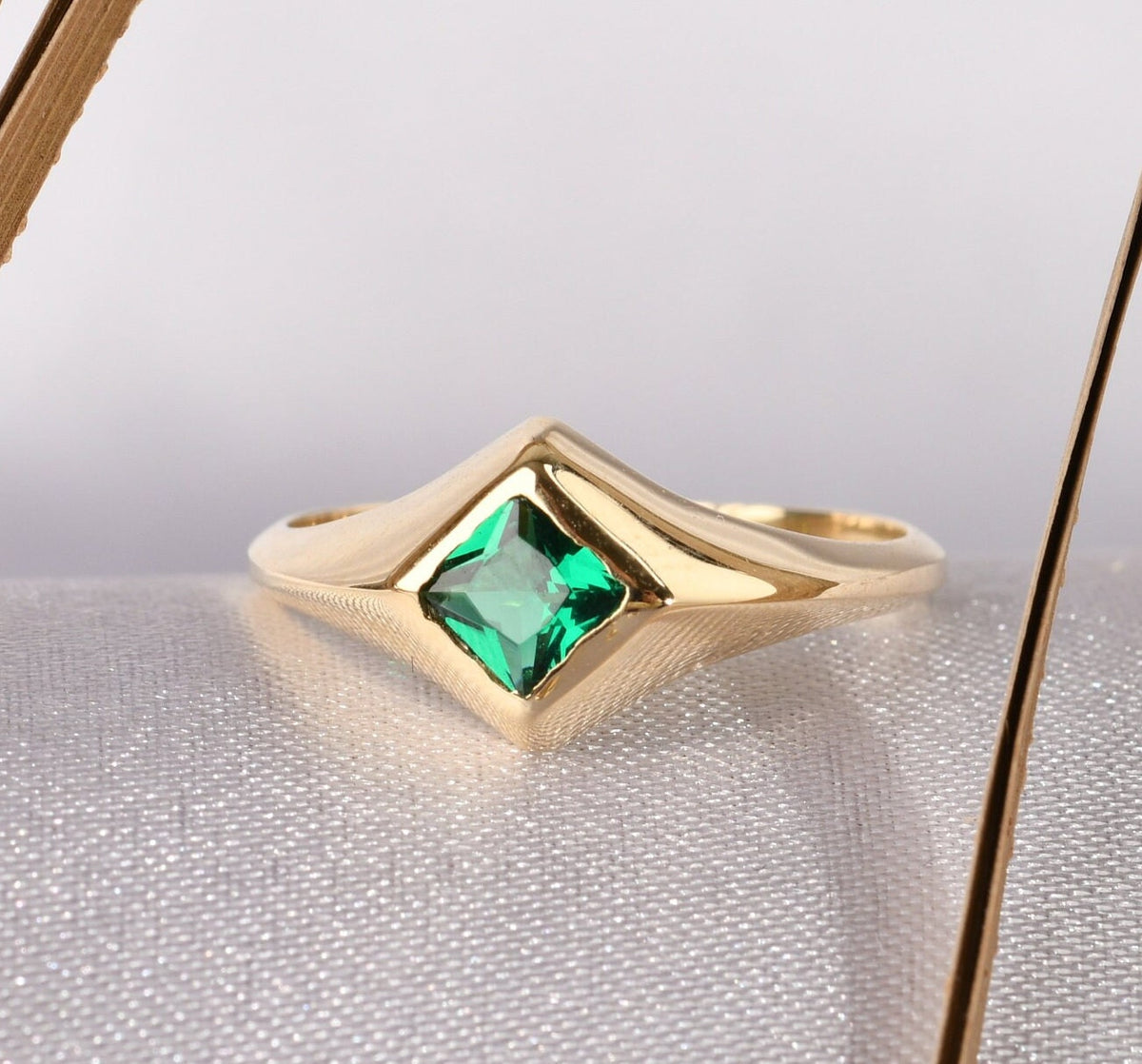 One Stone Gold Birthstone Ring