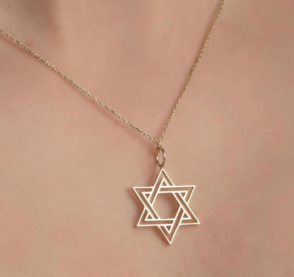 Gold Star of David Pendant
