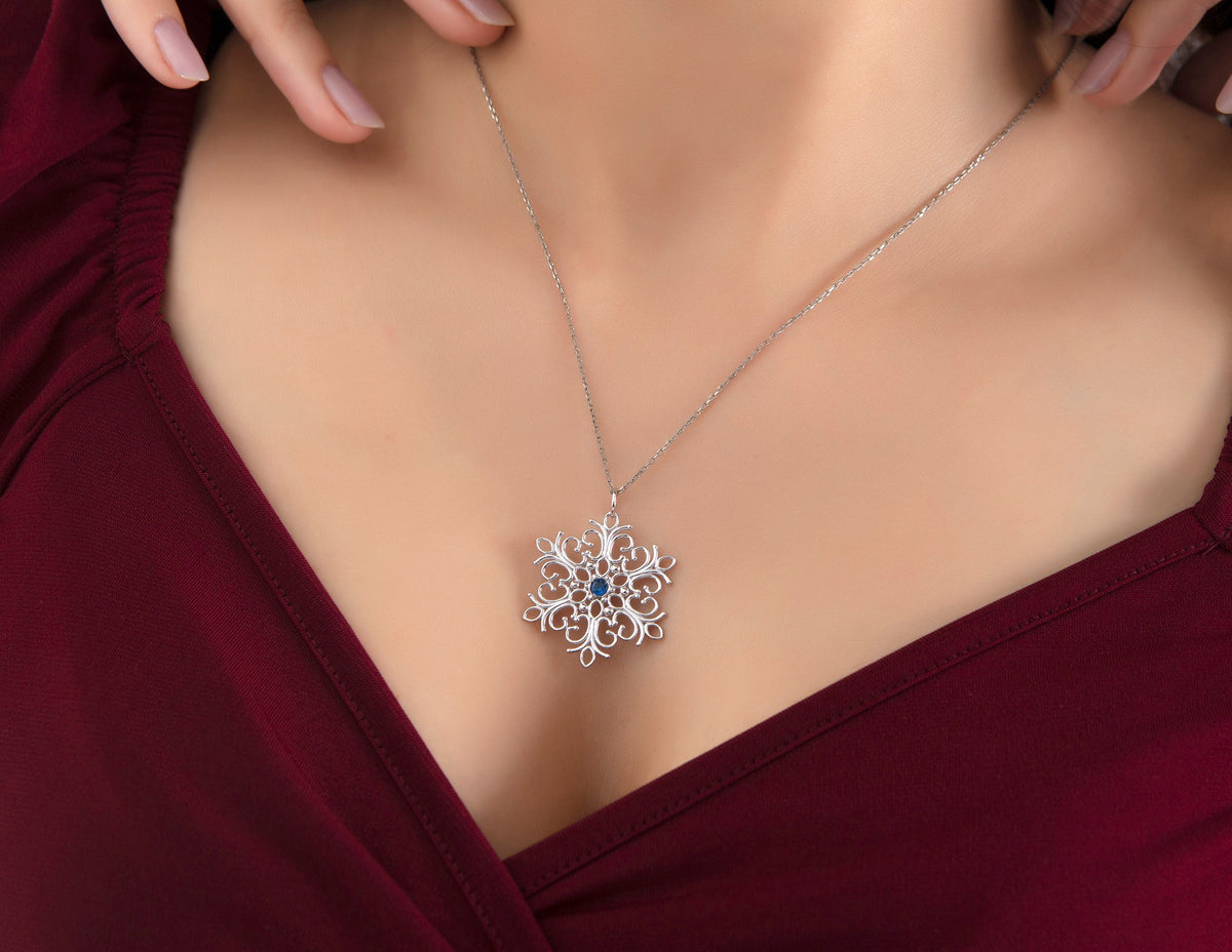 Gold Flower of Life Birthstone Pendant