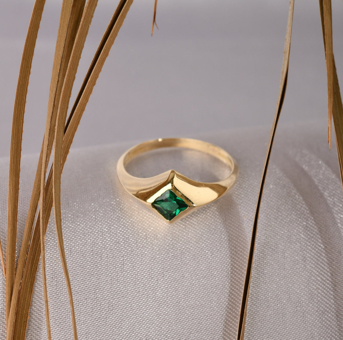 One Stone Gold Birthstone Ring